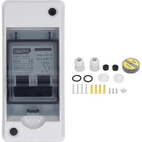 Miniatur-Leistungsschalter 50 Ampere wasserdicht 2P DC Solar-Trennschalter Isolator für Solar-PV-Systeme