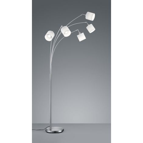 Piantana Tommy Nichel 5xE14 Tessuto Bianco H200 cm Trio Lighting (1/4)