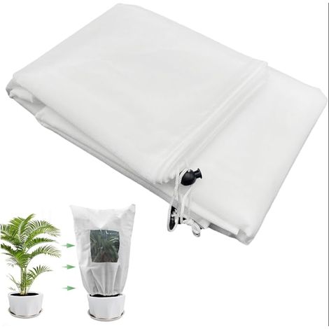 Housse Hivernage Plante avec Cordon - 1 Blanc Protection Hivernale pour Plantes Convient à Tous Les Types de Plantes D'extérieur Plantes en Pot Roses et Autres Plantes (1/5)