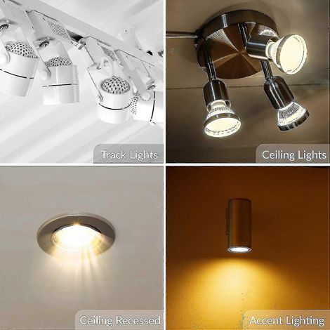 Lot de 8 spots halogènes GU10 50 W, 220-240 V CA, 700 lumens, blanc chaud 2700 K, faisceau de 40° (1/5)