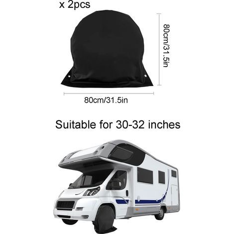 2 pièces Housse de Protection de Roue, 80 80cm, Housses pour Roues, Housses de Protection pour Roues, Housses de Protection pour pneus de Voiture, Convient aux remorques, Camping-Cars, SUV, etc. (1/4)