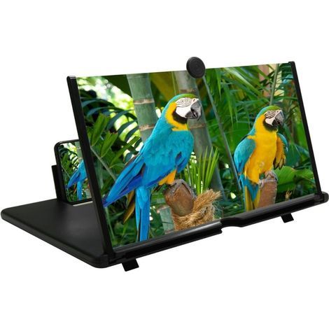 Bildschirmvergrößerung für Smartphones, 16-Zoll-Bildschirmvergrößerung, 3D-HD-Vergrößerung für Smartphones, zum Ansehen von Filmen und Videos, kompatibel mit allen Smartphones (1/5)