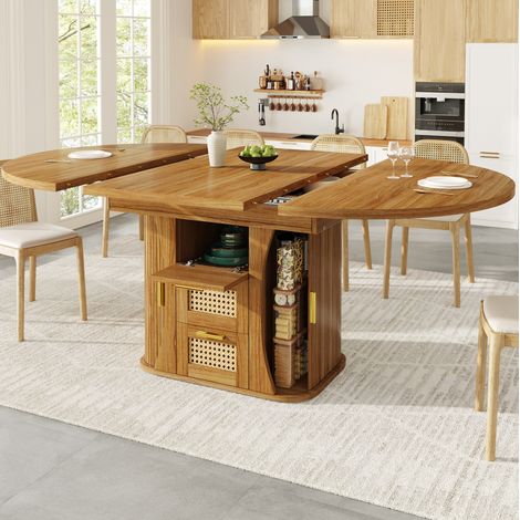 Mesa comedor extensible con cajones MDF 118-158 cm OKMYHOME (1/5)