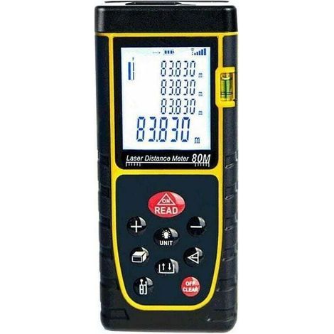 Télémètre laser 40m – Précision ± 3 mm – Coque ABS et silicone – Rétroéclairage – Mesure de surface et volume (1/4)