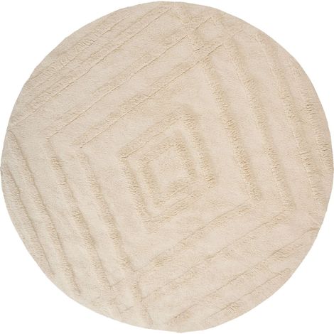 Kinderteppich TURTUK Hellbeige ø 120 cm Baumwolle (1/5)