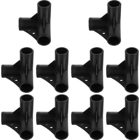 Connettori in plastica PP nera per il fissaggio e la costruzione di tralicci per viti, confezione da 10, a 3 e 4 vie, compatibili con tubi da 20 mm per giardinaggio. (1/5)