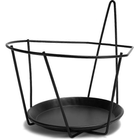Panier suspendu en fer forgé, support pour pot de fleurs, étagère pour balcon, support pour plantes en pot, décoration de jardin et patio - grand modèle