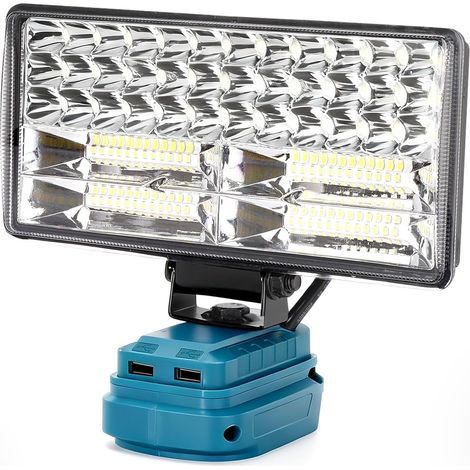 Work Light, 6000LM LED, 2 Light Modes, IP65 Aluminum, Dual USB Port, For Garage Camping (1/5)