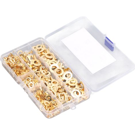 Kit de 300 cosses à anneau en laiton M5, M6, M8 et M10 pour le raccordement d'équipements. (1/5)