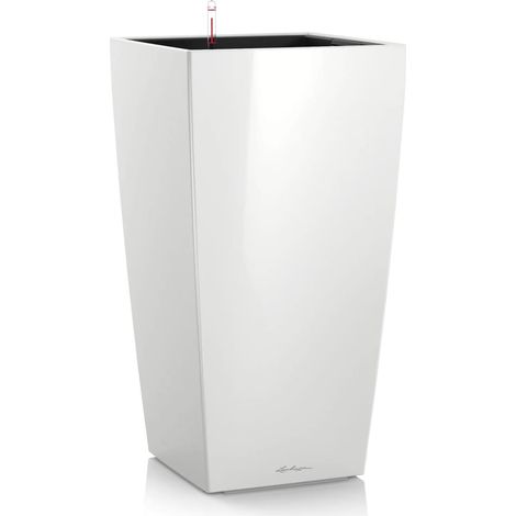 Pot Lechuza Cubico 22 brillant - Kit complet - 22 x 22 x Ht. 41 cm Blanc brillant (1/5)