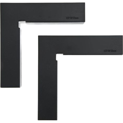 Lot de 2 équerres de positionnement en alliage d'aluminium noir, 90° pour serrage d'angle en menuiserie, tiroirs et armoires (1/5)