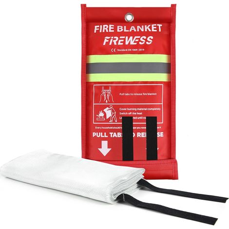 Couverture Anti Feu Incendie, 100  100 cm Couverture Ignifuge pour Sécurité à Maison, Protection Ignifuge et Isolation Thermique en Fibre de Verre (1/5)