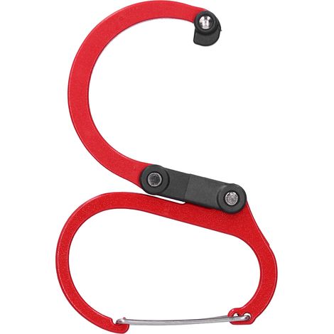 Mousqueton d'escalade type D, crochet en alliage d'aluminium, mousqueton de suspension pour activités de plein air, rouge (1/5)