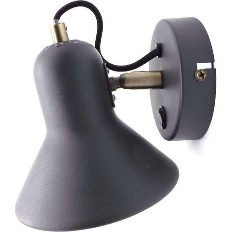 Lampada da parete con interruttore indirizzabile in metallo grigio