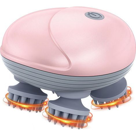Masseur du Cuir Chevelu Electrique, Mini Masseur Portable avec Contact de 96 en Silicone, 3 Modes de Pétrissage, IPX6 Imperméable, Massageur Manuel Rechargeable pour Chiens et Chats - Violet (1/5)