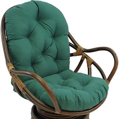 Coussin de rechange pour fauteuil à bascule pivotant,pour chaise inclinable en rotin,tapis de jardin(120x60cm, Vert,Sans chaise) (1/4)
