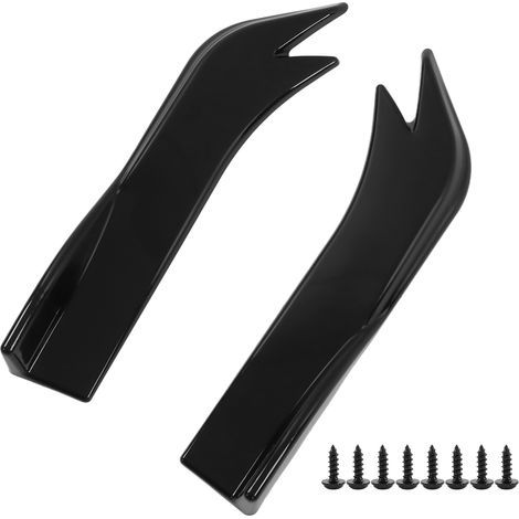 Universeller Heckstoßstangen-Lippendiffusor, 2-teilig, Seitenschweller-Splitter, Canard-Schutz mit Befestigungsschrauben, Glanzschwarz (1/5)