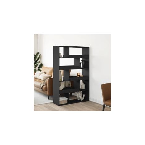 Cloison de séparation noir 100x33x156,5 bois d'ingénierie (1/5)