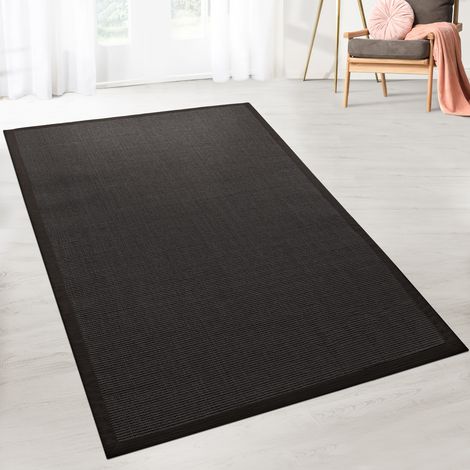 Sisal-Teppich Amazonas Schwarz Mit Bordüre 200 x 290 cm