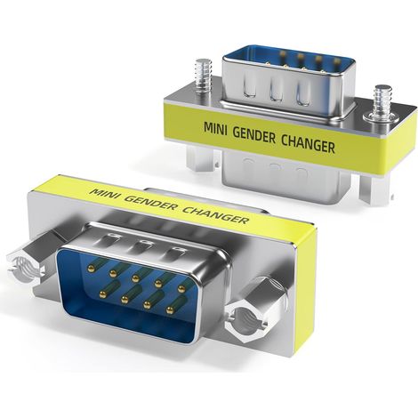 Adaptador serie RS232 DB9 macho-macho Gris