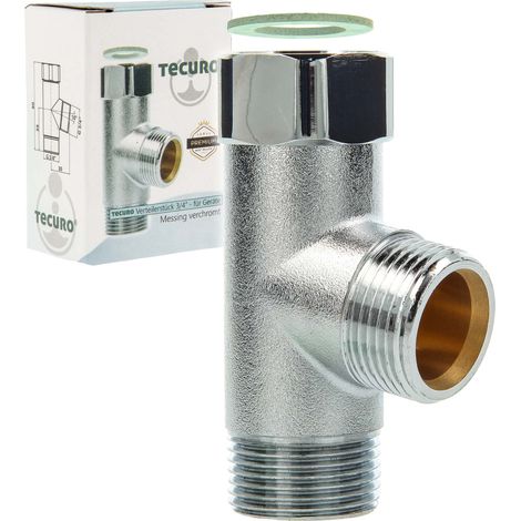 tecuro T-Verteilerstück 3/4 Zoll - für Geräte, MS-verchromt