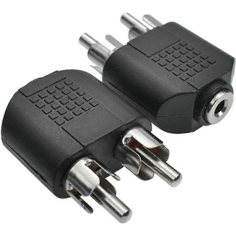 Adaptateur de connecteur audio stéréo femelle 3,5 mm vers 2 prises RCA mâles (2 pièces) (1/5)