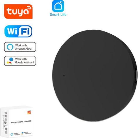 IR WiFi Smart Remote, Tuya IR+RF Universal für TV, Klimaanlage, Infrarot, Kompatibel mit Tuya/Smart Life App, Alexa Google Home Sprachsteuerung