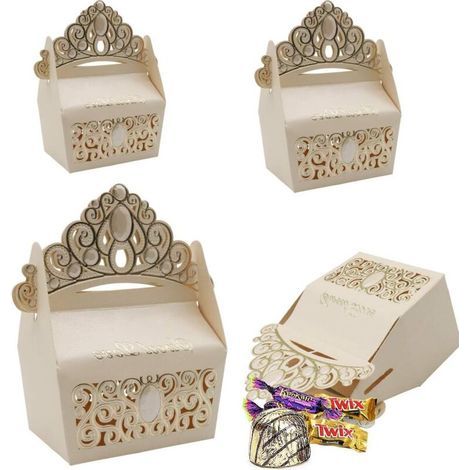 Geschenkboxen mit 25 Pralinen, kranzförmige Papierboxen für Hochzeiten und Babypartys