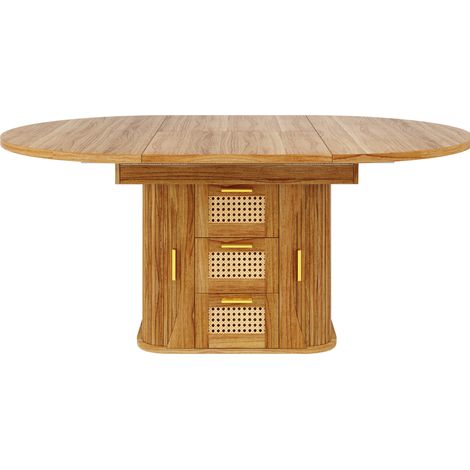 Ausziehbarer Esstisch mit Stauraum, 118-158 cm, MDF in Holzoptik, Braun (1/5)
