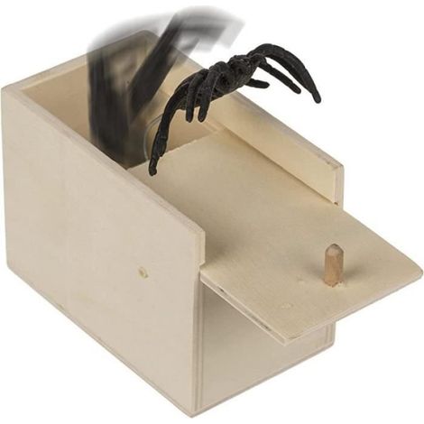 Jeu de farce Araignée en boîte en bois - - Réutilisable - Marron (1/4)