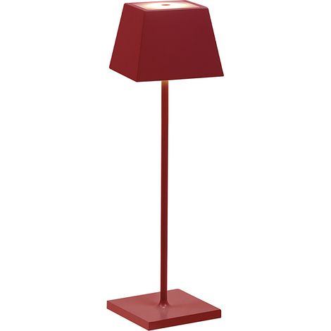 Siesta Lampe De Table Led Portable 2,2W Ip54 Cct 2700-3000K Dimmable Tactile - Structure En Aluminium Moulé Sous Pression - Coloris Rouge (1/5)