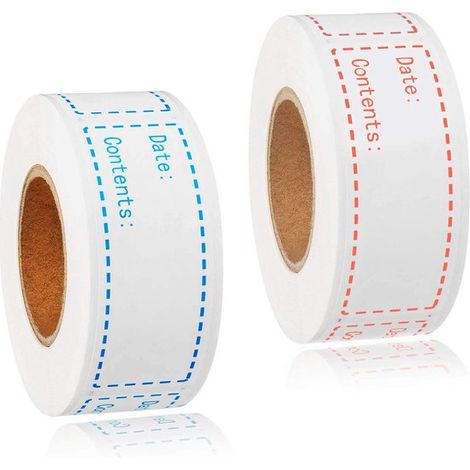 Etichette per congelatore scrivibili, 2 x 150 adesivi, etichette per congelatore, ciascuna 7,5 x 2,5 cm, etichette su un rotolo, etichette con data di scadenza, Planera (1/5)