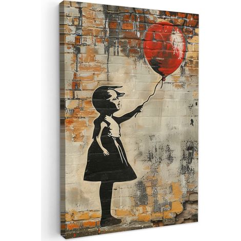 Canvas Print Graffiti - Banksy - Girl - Street art 60x90 cm