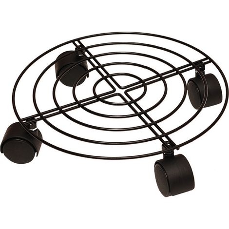 Support à roulettes pour pots de fleurs, capacité de charge de 50 kg, en fer antirouille, facile à déplacer, avec roulettes pour tonneaux à vin (1/5)