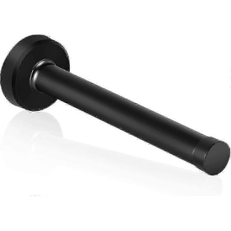 Türstopper, 150 mm lang, schwarzer Türstopper, moderner Wandtürstopper, robuster Türstopper aus Edelstahl mit Gummispitze zur Schalldämmung, Tür S (1/5)