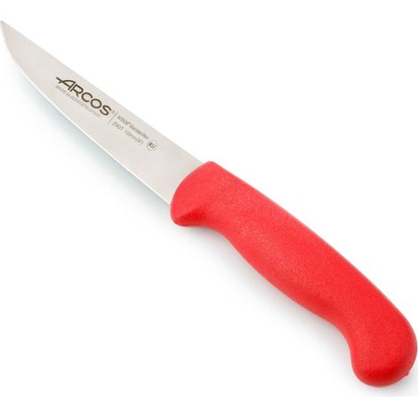 Coltello per verdure Arcos 2900 - Prof  290122 in acciaio inox Nitrum mango ergonomico rosso Polipropilene e lama 10 cm, coperchio espositivo