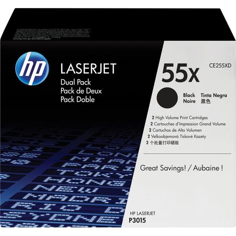 HP 55X 2 Pack High Yield Black Original LaserJet Toner Cartridges Cartuccia Toner 2 pz Originale (1/3)