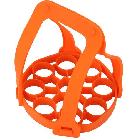 Grille à œufs vapeur en silicone à 9 trous, anti-brûlure, pour autocuiseur, coussin isolant thermique (orange) (1/5)