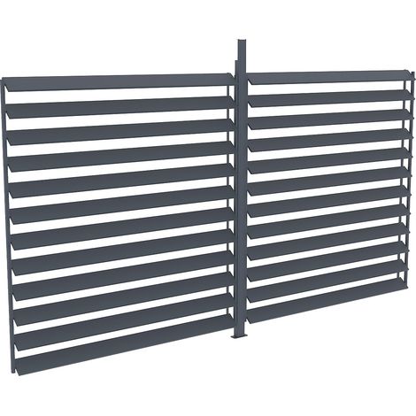 Claustra brise soleil orientable en aluminium pour pergola bioclimatique anthracite  - L3,68 x H2,2 m - BOLSENA