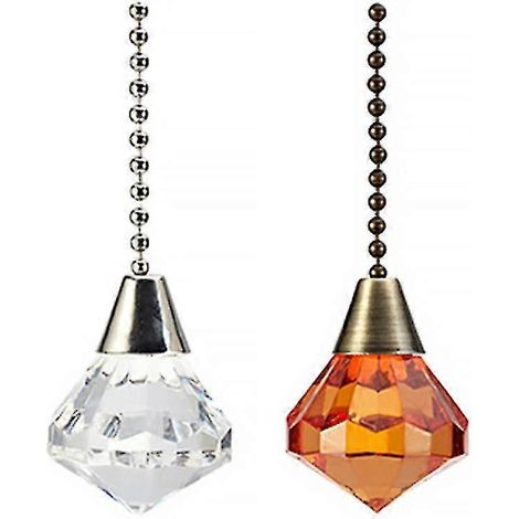 2 pièces chaîne de lumière de ventilateur de plafond chaîne de traction unique à strass ornement suspendu pour lampe (1/3)
