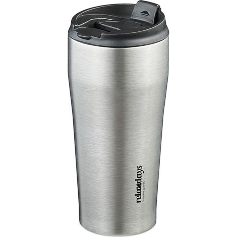 Bicchiere termico moderno da asporto 400 ml design ergonomico acciaio inossidabile opaco in grigio 130014295