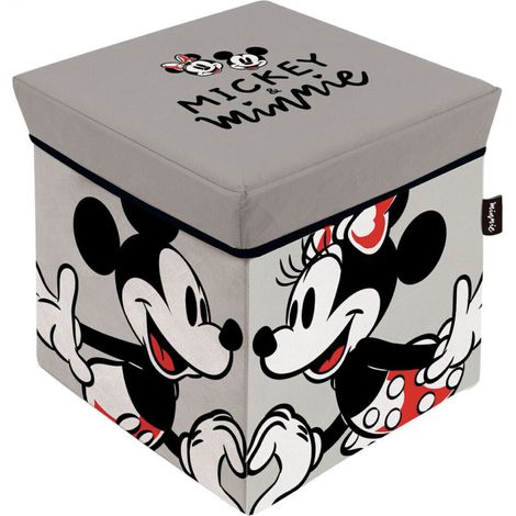 Cube de rangement avec Couvercle - Disney Mickey & Minnie Amoureux - 30x30x30 cm (1/3)