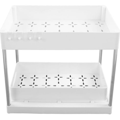 Under Sink Organizers Large Capacity Slide Out Storage Baskets for Bathrooms Kitchens Closets Laundry Rooms Offices White (1/5)
