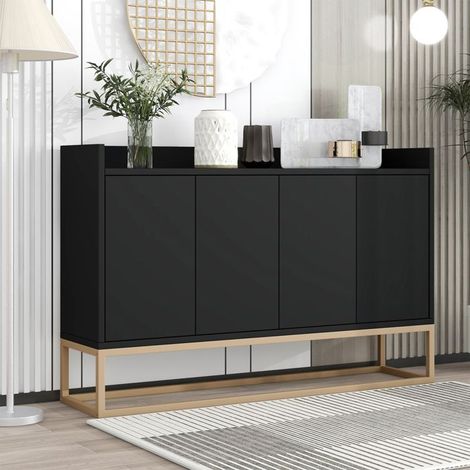 Buffet - IN DEN WOLKEN - Modernes Modell - 4 Türen - Füße aus goldenem Metall - 120x30x80 cm