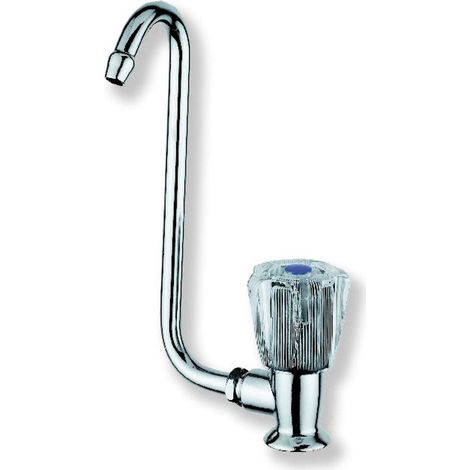 Rubinetto canna alta manopola a destra in ottone cromato