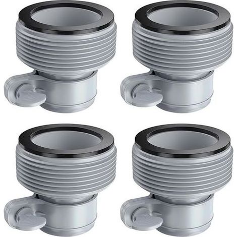 Raccord Piscine, Lot de 4 Adaptateur Tuyau Piscine, Raccord Pompe Piscine, Adaptateur de Tuyau de Piscine avec Filetage, Adaptateur de Conversion de Tuyau B pour Raccords 1,5" (4 PCS) (1/5)