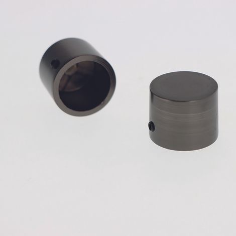 Lot de 2 Embouts Capuchon pour tringles à rideaux de Diam. 20mm en Carbone - BOULET