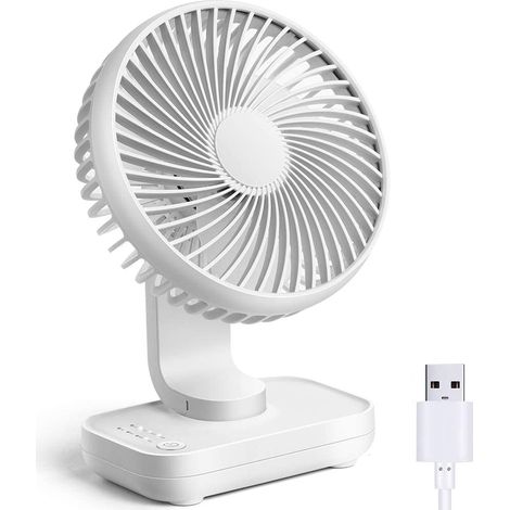 1 Mini ventilateur, 4 vitesses, Ventilateur portable, Batterie 4000 mAh, Ventilateur de bureau, Maison et bureau (1/5)