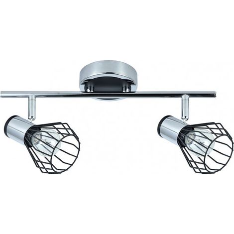 FABRILAMP AKUNADECOR Applique De Bagno Mateo 2 Faretti Cromo/nero (1/3)