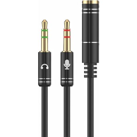 Câble répartiteur 3,5 mm, 1 mètre (pour partager l'audio entre deux casques) (1/2)